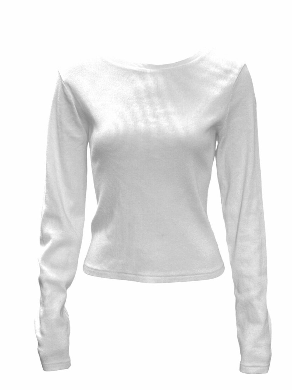 Target Long Sleeve White Ribbed Top Stretch Slim Fit Y2K Minimalist Style Basic
